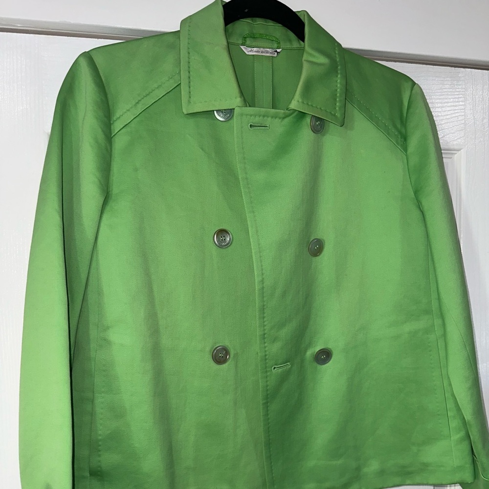 Max Mara Green Cropped Trench Jacket